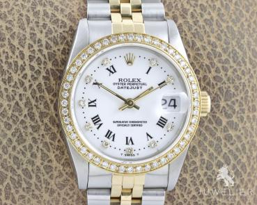 Preview: Rolex Datejust 31mm Medium Bicolor Diamanten Box & Papiere Ref. 68273 Damenuhr