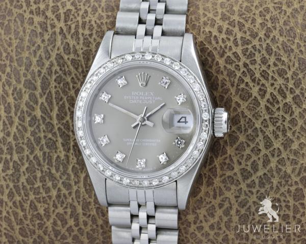 Rolex Datejust 26mm Stahl Automatik Diamanten Ref. 69174 Damenuhr Box & Papiere