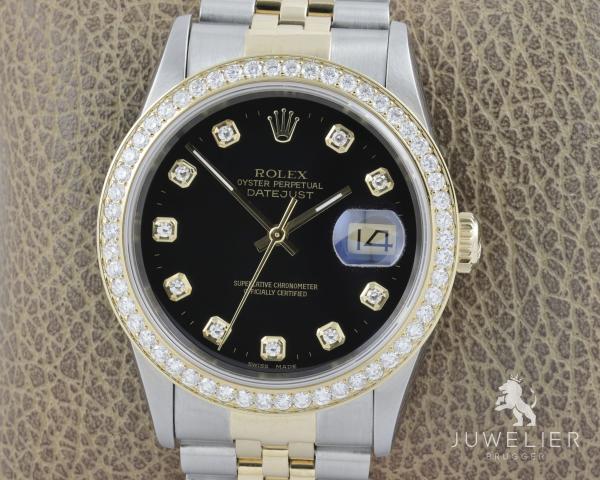 Rolex Datejust 36mm Bicolor Automatik Diamantenbesatz Ref. 16233 Box & Papiere