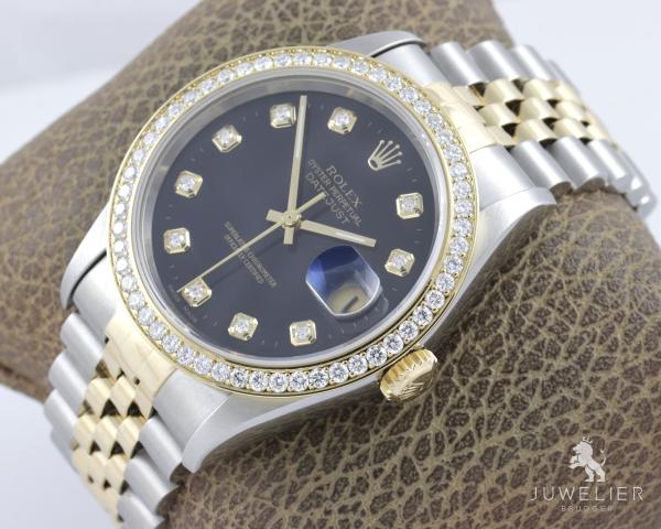 Rolex Datejust 36mm Bicolor Automatik Diamantenbesatz Ref. 16233 Box & Papiere