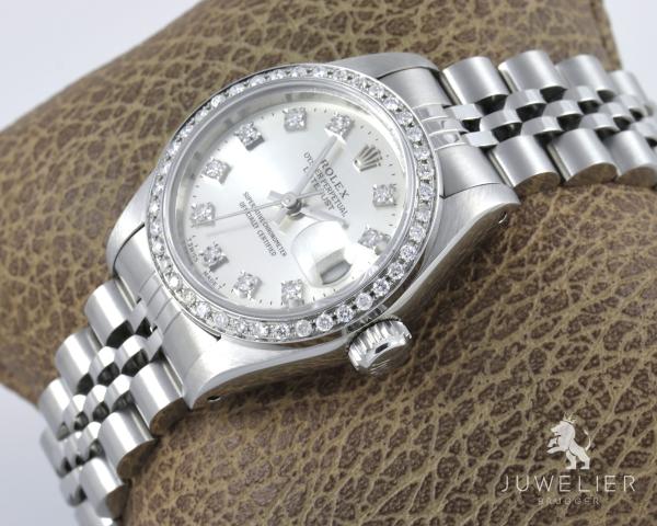 Rolex Datejust 26mm Stahl Automatik Diamanten Ref. 69174 Damenuhr Box & Papiere