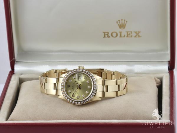 Rolex Lady-Datejust 26mm 750 Gold Automatik Diamantenbesatz Damenuhr Ref. 6917