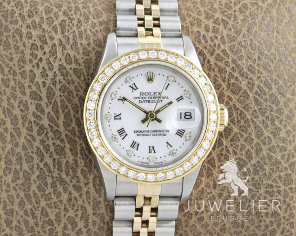 Preview: Rolex Lady-Datejust Bicolor 26mm Automatik Diamantenbesatz Ref. 69173 Box & Papiere Damenuhr