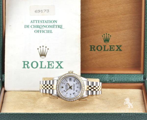 Rolex Lady-Datejust Bicolor 26mm Automatik Diamantenbesatz Ref. 69173 Box & Papiere Damenuhr