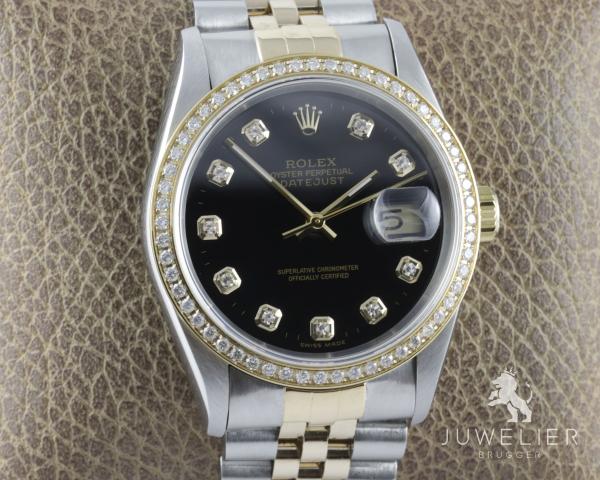 Preview: Rolex Datejust 36mm Bicolor Automatik Diamantenbesatz Ref. 16233 Box & Papiere