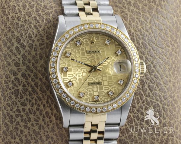 Preview: Rolex Datejust 31mm Medium Bicolor Diamanten Box & Papiere Ref. 68273