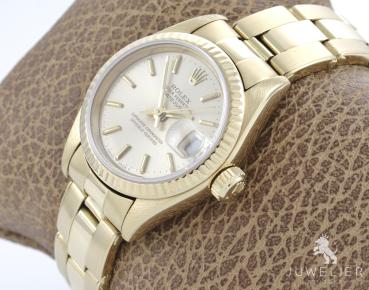 Preview: Rolex Lady-Datejust 26mm 750 Gold Automatik Damenuhr Ref. 69178