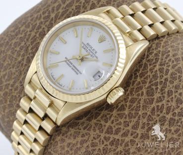 Preview: Rolex Lady-Datejust 26mm 750 Gold Automatik Damenuhr Ref. 69178