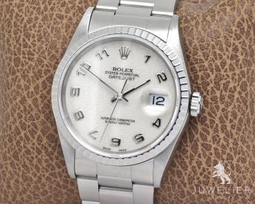 Rolex Datejust 36mm Stahl Automatik Herrenuhr Ref. 16220