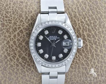 Rolex Lady Date 26mm Stahl Automatik Diamanten Ref. 6917 Box & Papiere