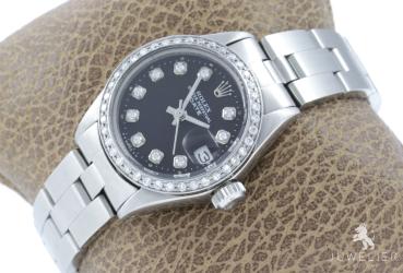 Rolex Lady Date 26mm Stahl Automatik Diamanten Ref. 6917 Box & Papiere
