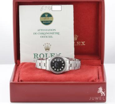 Rolex Lady Date 26mm Stahl Automatik Diamanten Ref. 6917 Box & Papiere