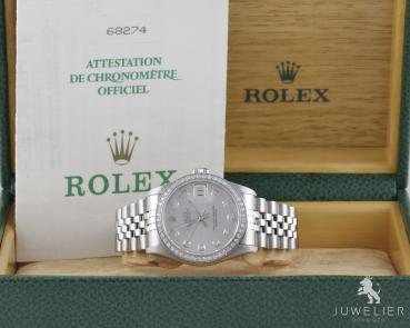 Rolex Datejust 31mm Medium Diamanten Ref. 68274 Damenuhr Box & Papiere