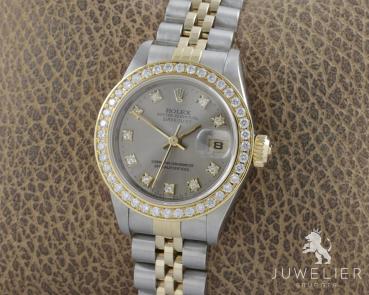Rolex Lady Datejust 26mm Bicolor Automatik Diamanten Damenuhr Box&Papiere Ref. 69173
