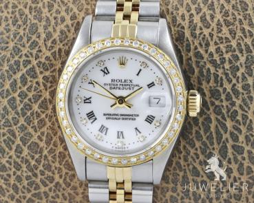 Rolex Lady-Datejust Bicolor 26mm Automatik Diamantenbesatz Damenuhr Ref. 69173 Box & Papiere