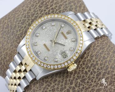 Rolex Datejust 31mm Medium Bicolor Diamanten Box & Papiere Ref. 68273 Damenuhr