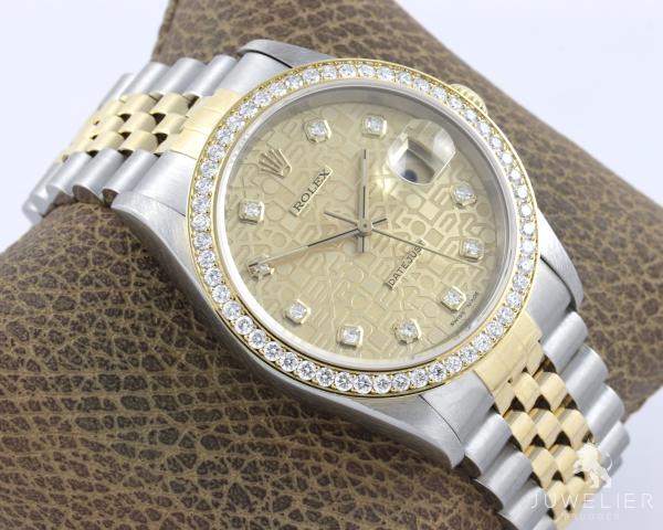 Preview: Rolex Datejust 36mm Bicolor Automatik Diamantenbesatz Ref. 16233 Box & Papiere