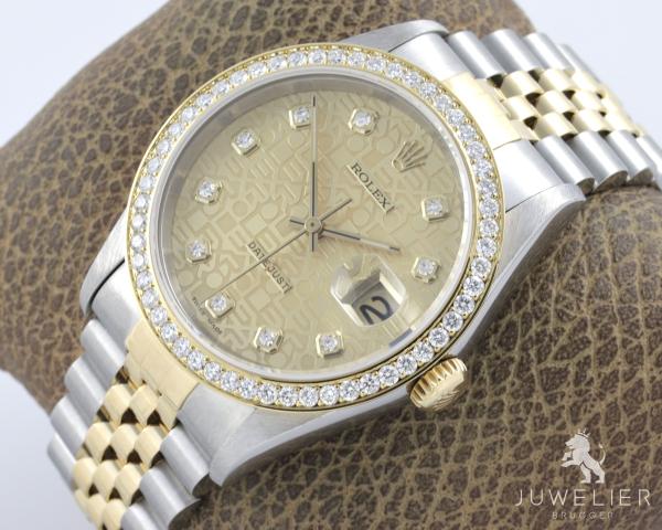 Rolex Datejust 36mm Bicolor Automatik Diamantenbesatz Ref. 16233 Box & Papiere