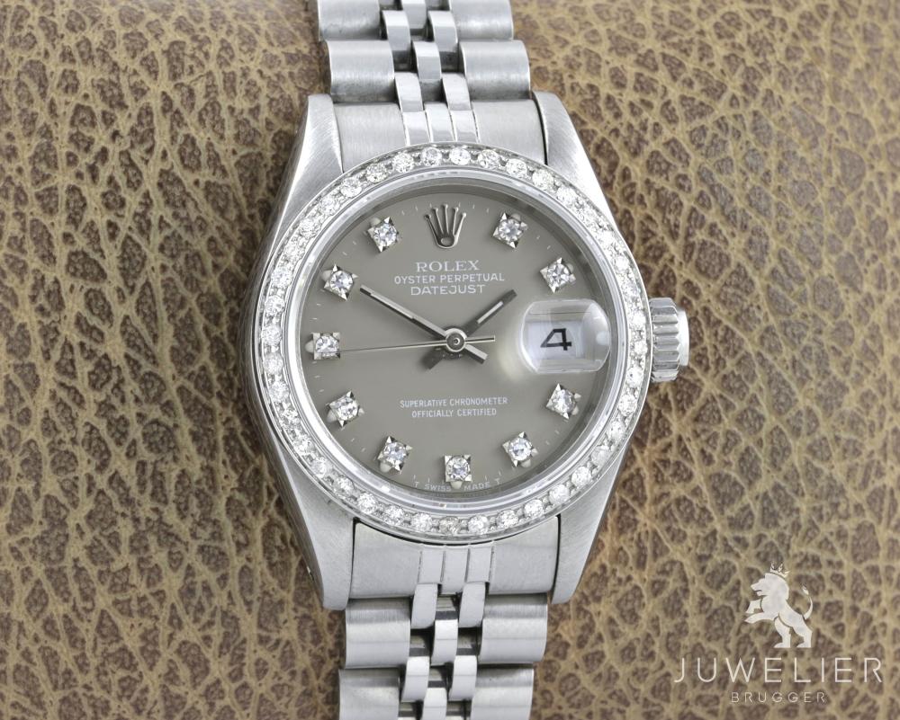Rolex Datejust 26mm Stahl Automatik Diamanten Ref. 69174 Damenuhr Box & Papiere