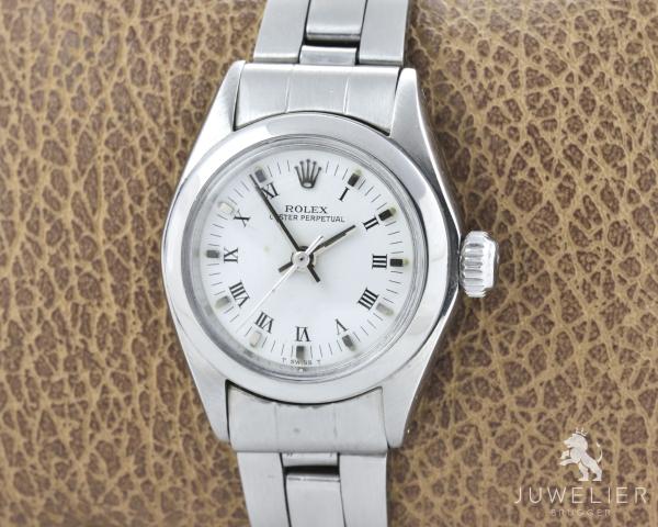 Rolex Oyster Perpetual Lady Stahl Automatik Damenuhr 6718