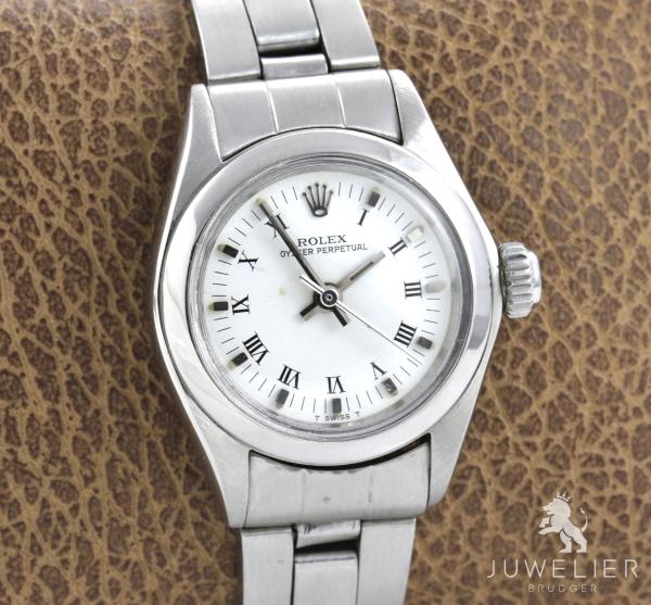Rolex Oyster Perpetual Lady Stahl Automatik Damenuhr 6718
