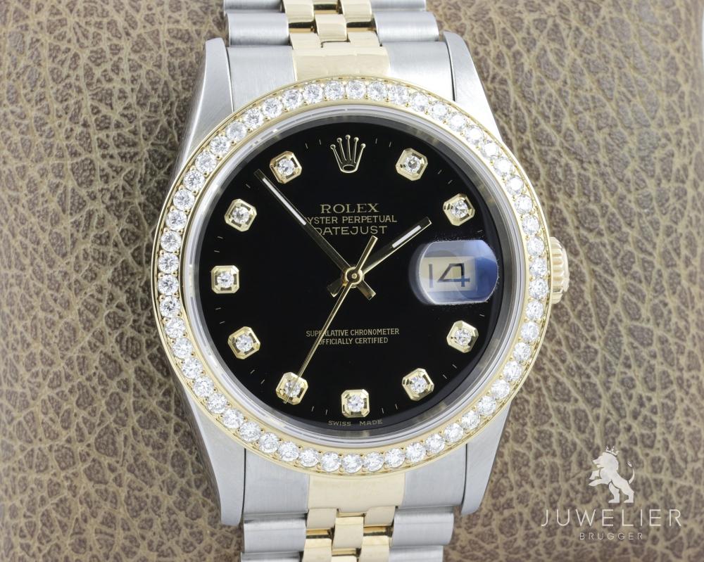 Rolex Datejust 36mm Bicolor Automatik Diamantenbesatz Ref. 16233 Box & Papiere