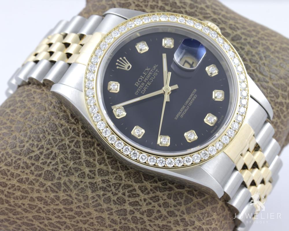 Rolex Datejust 36mm Bicolor Automatik Diamantenbesatz Ref. 16233 Box & Papiere
