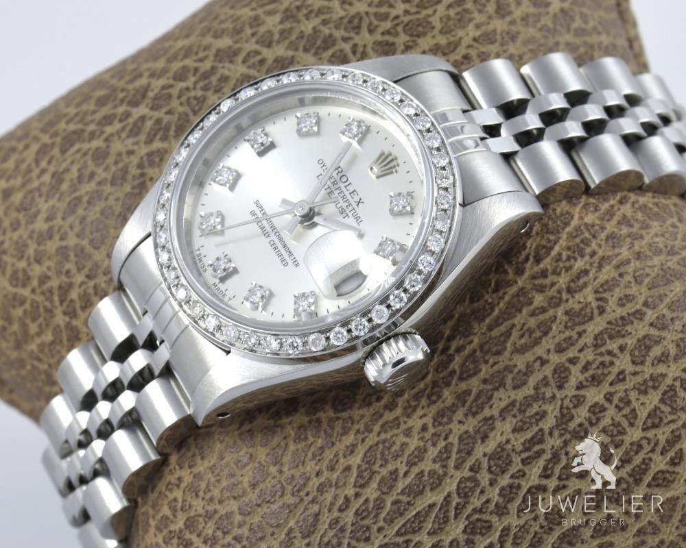 Rolex Datejust 26mm Stahl Automatik Diamanten Ref. 69174 Damenuhr Box & Papiere