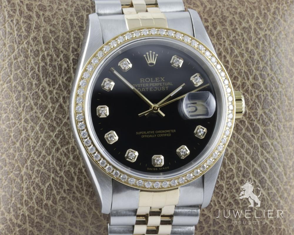 Rolex Datejust 36mm Bicolor Automatik Diamantenbesatz Ref. 16233 Box & Papiere