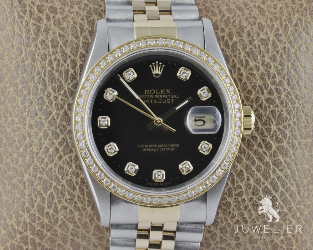 Rolex Datejust 36mm Bicolor Automatik Diamantenbesatz Ref. 16233 Box & Papiere