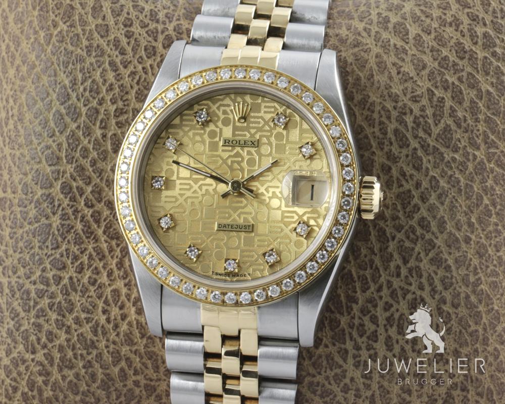 Rolex Datejust 31mm Medium Bicolor Diamanten Box & Papiere Ref. 68273