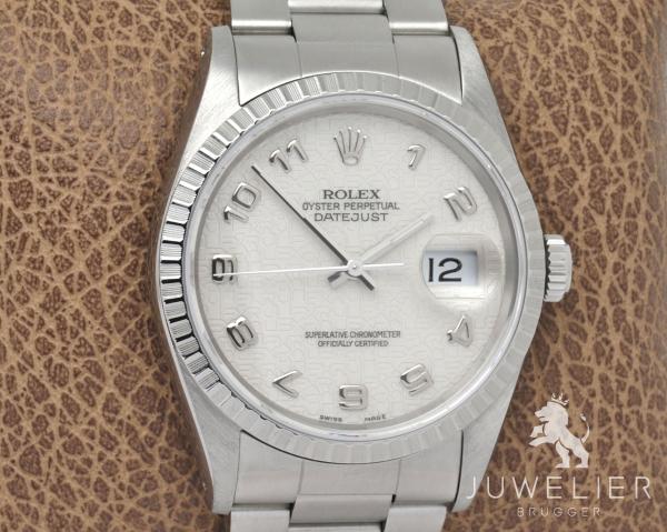 Rolex Datejust 36mm Stahl Automatik Herrenuhr Ref. 16220