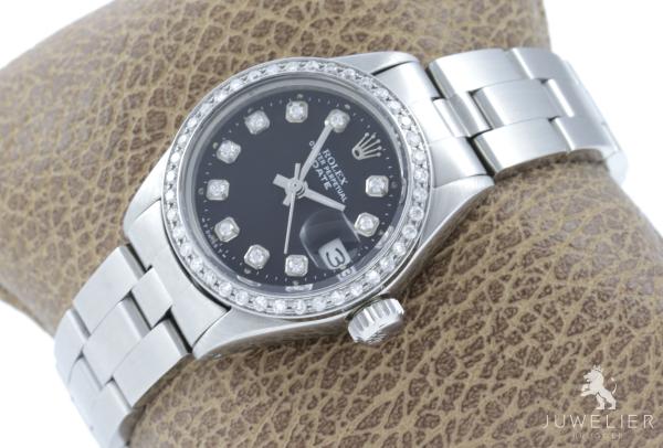 Rolex Lady Date 26mm Stahl Automatik Diamanten Ref. 6917 Box & Papiere