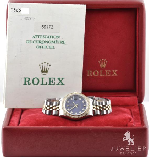 Rolex Lady Datejust 26mm Bicolor Automatik Diamanten Box&Papiere Ref. 69173 Damenuhr