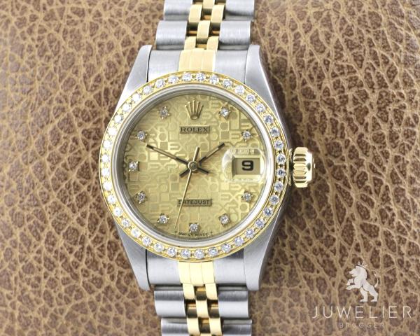 Rolex Lady-Datejust Bicolor 26mm Automatik Diamantenbesatz Damenuhr Ref. 69173 Box & Papiere