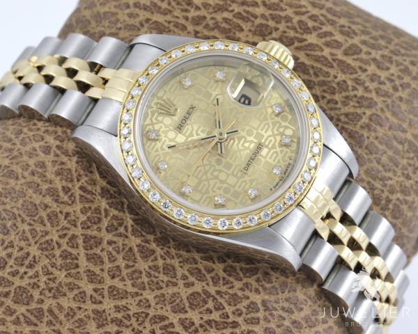 Rolex Lady-Datejust Bicolor 26mm Automatik Diamantenbesatz Damenuhr Ref. 69173 Box & Papiere