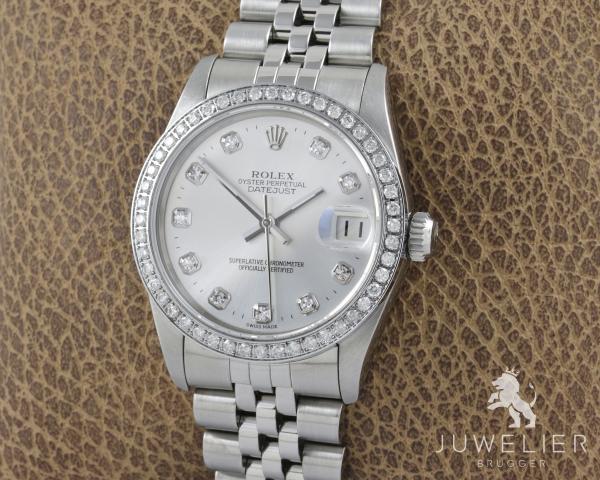 Rolex Datejust 31mm Medium Diamanten Ref. 68274 Damenuhr Box & Papiere