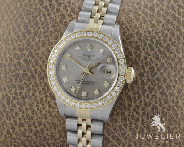 Rolex Lady Datejust 26mm Bicolor Automatik Diamanten Damenuhr Box&Papiere Ref. 69173