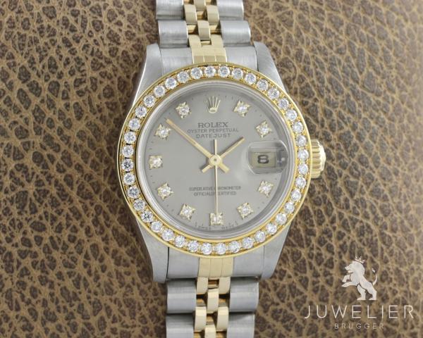 Rolex Lady Datejust 26mm Bicolor Automatik Diamanten Damenuhr Box&Papiere Ref. 69173