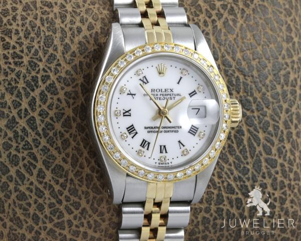 Rolex Lady-Datejust Bicolor 26mm Automatik Diamantenbesatz Damenuhr Ref. 69173 Box & Papiere