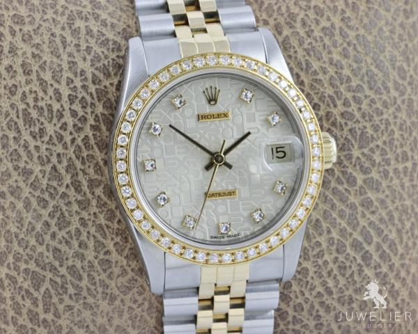 Rolex Datejust 31mm Medium Bicolor Diamanten Box & Papiere Ref. 68273 Damenuhr