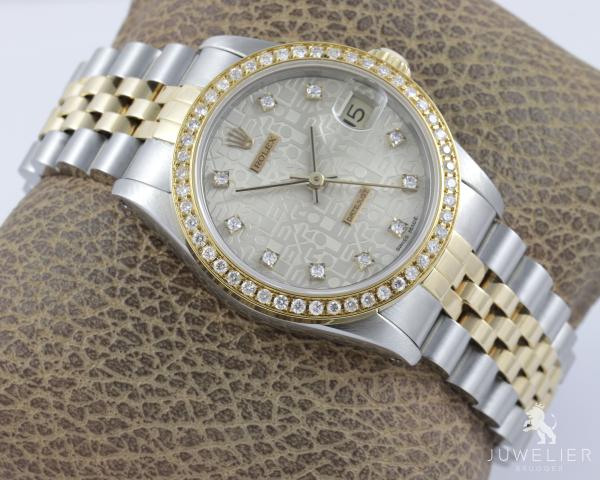 Rolex Datejust 31mm Medium Bicolor Diamanten Box & Papiere Ref. 68273 Damenuhr
