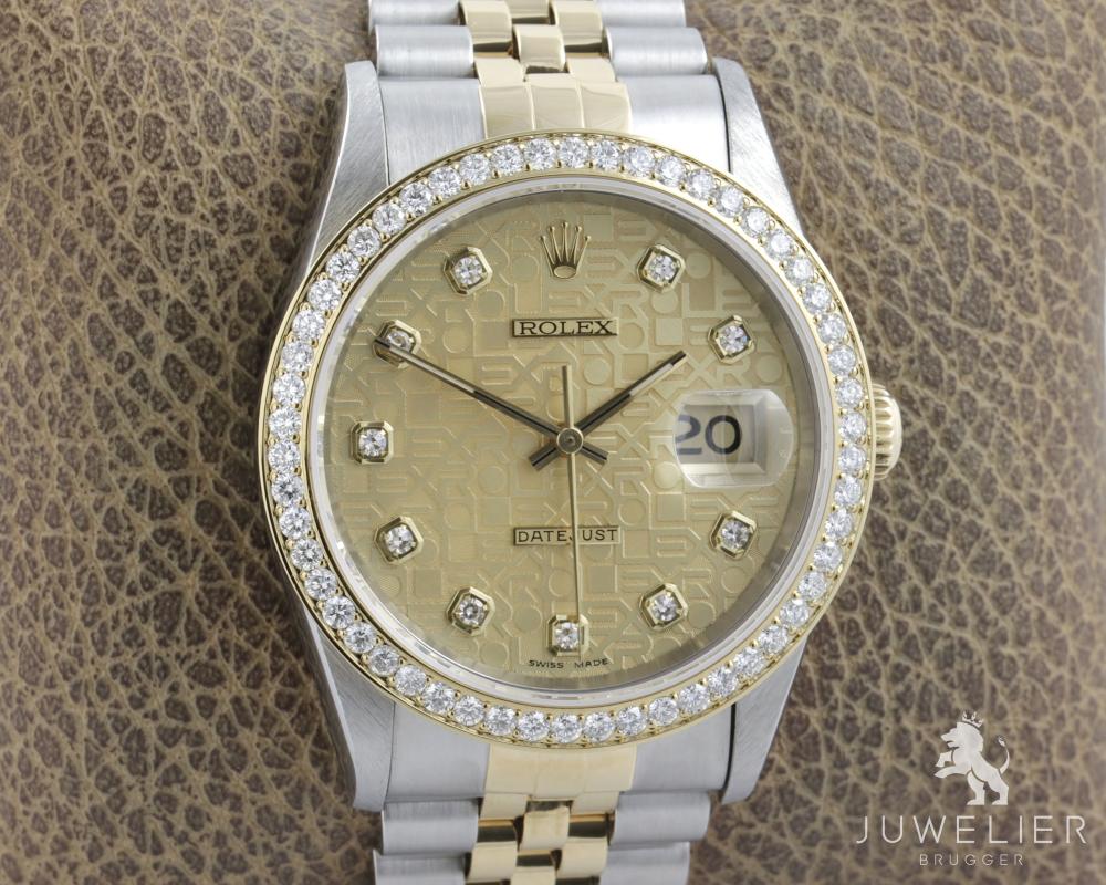 Rolex Datejust 36mm Bicolor Automatik Diamantenbesatz Ref. 16233 Box & Papiere